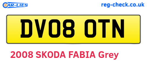 DV08OTN are the vehicle registration plates.