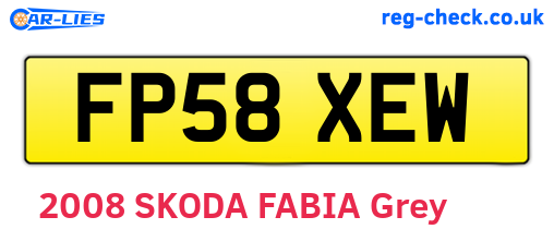 FP58XEW are the vehicle registration plates.