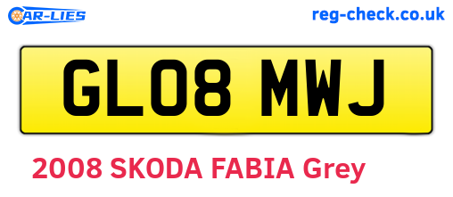GL08MWJ are the vehicle registration plates.