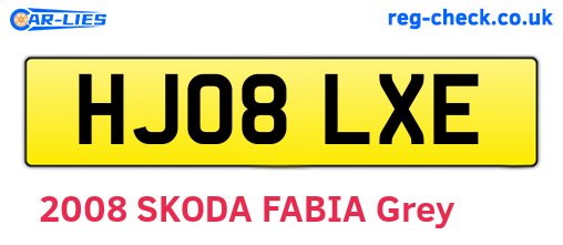 HJ08LXE are the vehicle registration plates.