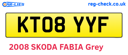 KT08YYF are the vehicle registration plates.