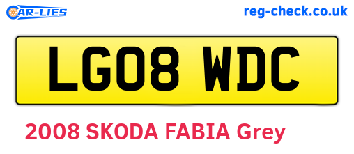 LG08WDC are the vehicle registration plates.
