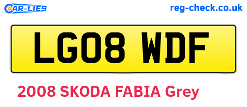 LG08WDF are the vehicle registration plates.