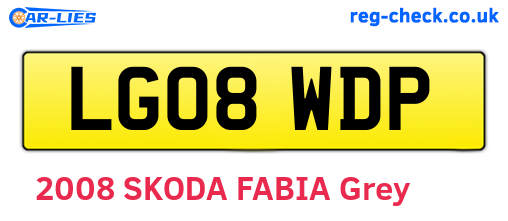 LG08WDP are the vehicle registration plates.
