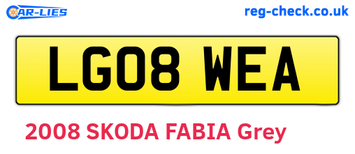 LG08WEA are the vehicle registration plates.