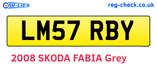 LM57RBY are the vehicle registration plates.