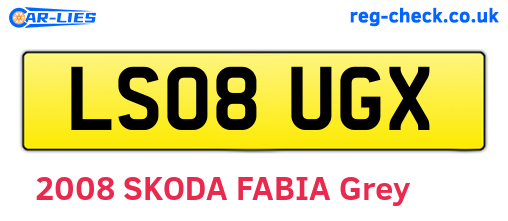 LS08UGX are the vehicle registration plates.