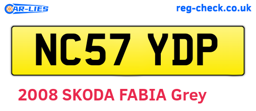 NC57YDP are the vehicle registration plates.