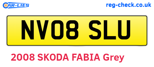 NV08SLU are the vehicle registration plates.