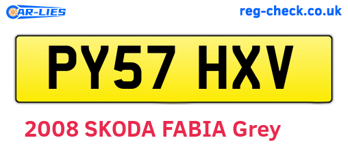 PY57HXV are the vehicle registration plates.