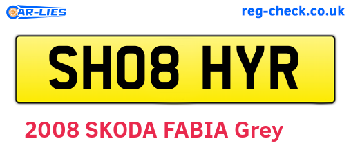 SH08HYR are the vehicle registration plates.