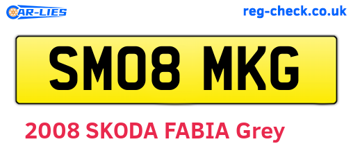 SM08MKG are the vehicle registration plates.