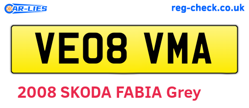 VE08VMA are the vehicle registration plates.