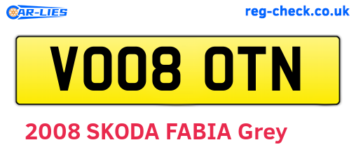 VO08OTN are the vehicle registration plates.