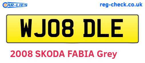 WJ08DLE are the vehicle registration plates.