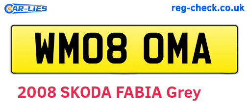 WM08OMA are the vehicle registration plates.