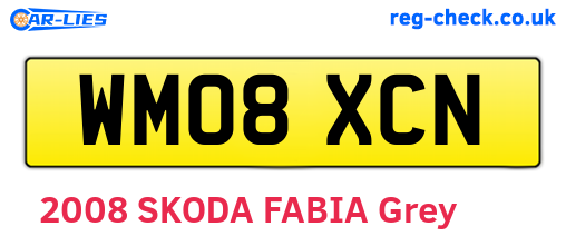 WM08XCN are the vehicle registration plates.