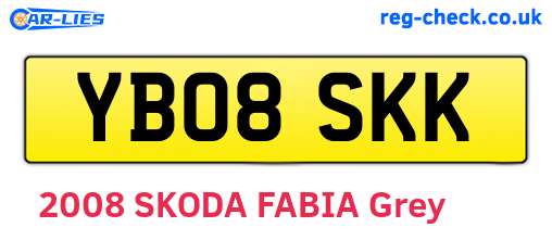 YB08SKK are the vehicle registration plates.