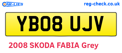 YB08UJV are the vehicle registration plates.