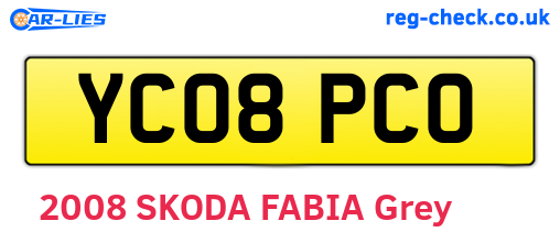 YC08PCO are the vehicle registration plates.