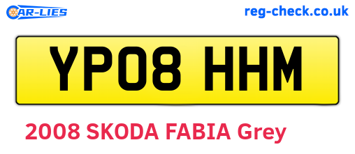YP08HHM are the vehicle registration plates.