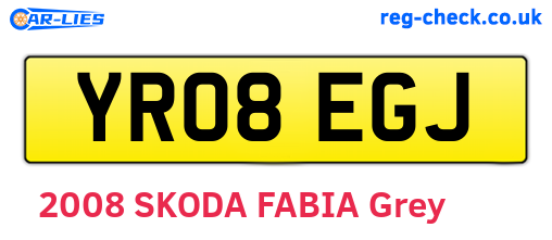 YR08EGJ are the vehicle registration plates.