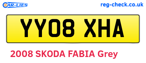 YY08XHA are the vehicle registration plates.