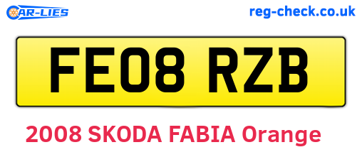 FE08RZB are the vehicle registration plates.