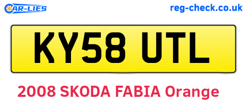 KY58UTL are the vehicle registration plates.