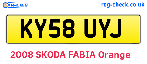 KY58UYJ are the vehicle registration plates.