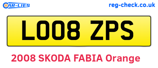 LO08ZPS are the vehicle registration plates.
