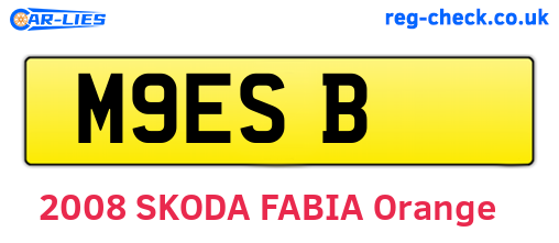 M9ESB are the vehicle registration plates.