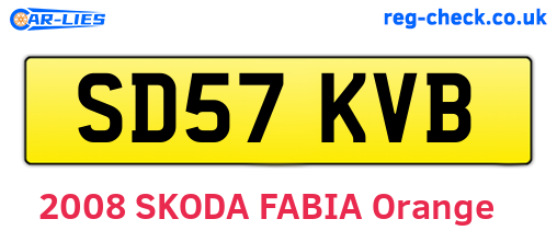 SD57KVB are the vehicle registration plates.