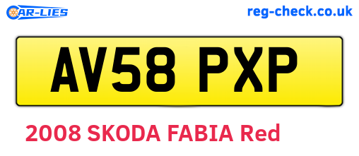 AV58PXP are the vehicle registration plates.