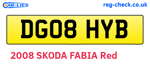 DG08HYB are the vehicle registration plates.