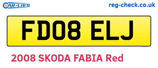 FD08ELJ are the vehicle registration plates.