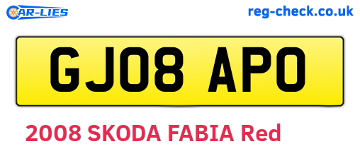 GJ08APO are the vehicle registration plates.