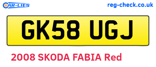 GK58UGJ are the vehicle registration plates.