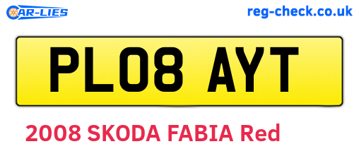 PL08AYT are the vehicle registration plates.