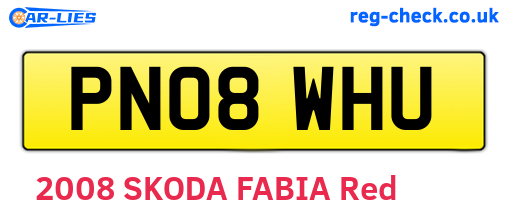 PN08WHU are the vehicle registration plates.