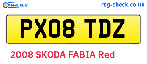 PX08TDZ are the vehicle registration plates.