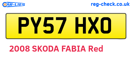 PY57HXO are the vehicle registration plates.