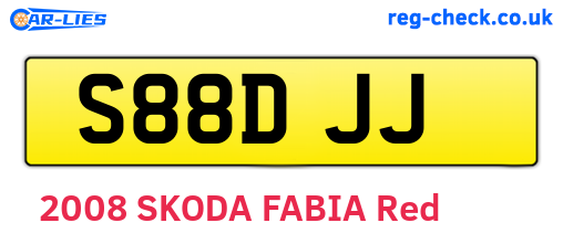 S88DJJ are the vehicle registration plates.
