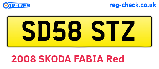 SD58STZ are the vehicle registration plates.