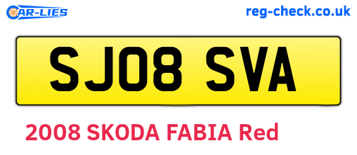 SJ08SVA are the vehicle registration plates.