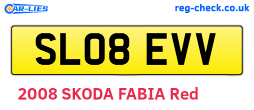 SL08EVV are the vehicle registration plates.