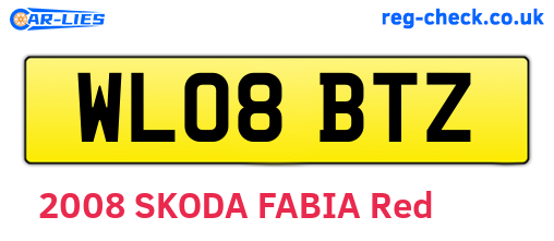 WL08BTZ are the vehicle registration plates.