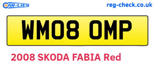 WM08OMP are the vehicle registration plates.