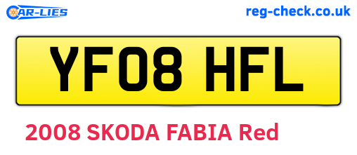 YF08HFL are the vehicle registration plates.