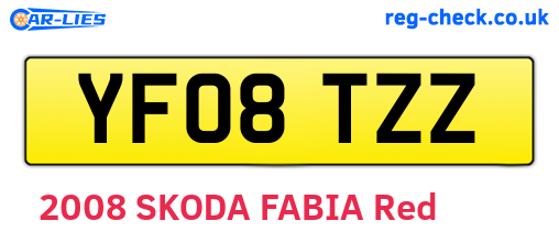 YF08TZZ are the vehicle registration plates.